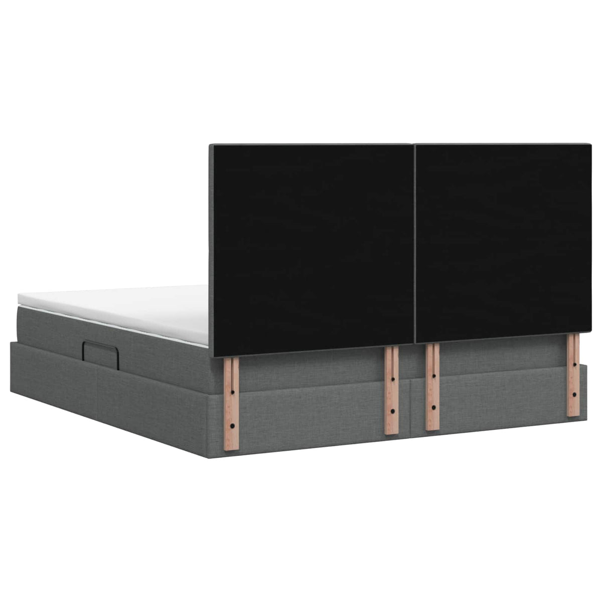 Storage Bed with Headboard with Storage Dark Grey Double Fabric