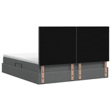 Storage Bed with Headboard with Storage Dark Grey Double Fabric