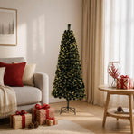 Fiber Optic Christmas Tree 150 cm 24 LEDs Warm White PVC Green