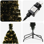 Fiber Optic Christmas Tree 150 cm 24 LEDs Warm White PVC Green