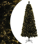 Fiber Optic Christmas Tree 150 cm 24 LEDs Warm White PVC Green