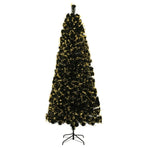 Fiber Optic Christmas Tree 150 cm 24 LEDs Warm White PVC Green