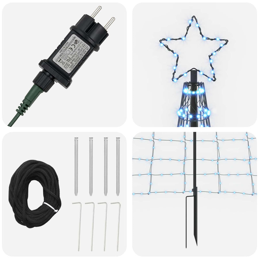 LED Christmas Tree with Spikes 500 cm 1534 LEDs Blue Steel