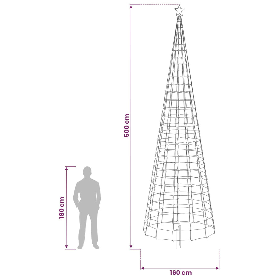 LED Christmas Tree with Spikes 500 cm 1534 LEDs Blue Steel
