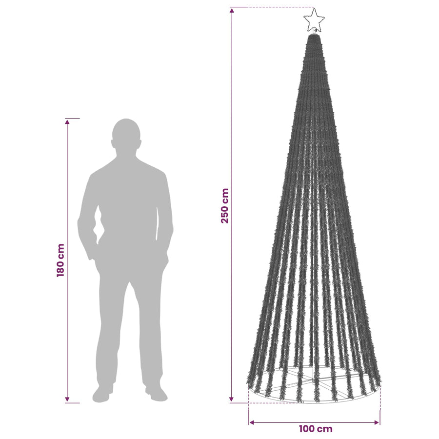 LED Christmas Tree 250 cm 475 LEDs Multicolour Steel Black