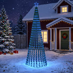 LED Christmas Tree 300 cm 668 LEDs Blue Steel Black