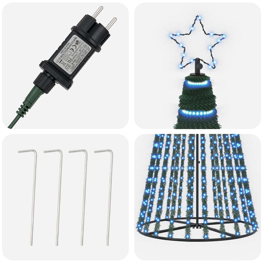 LED Christmas Tree 300 cm 668 LEDs Blue Steel Black