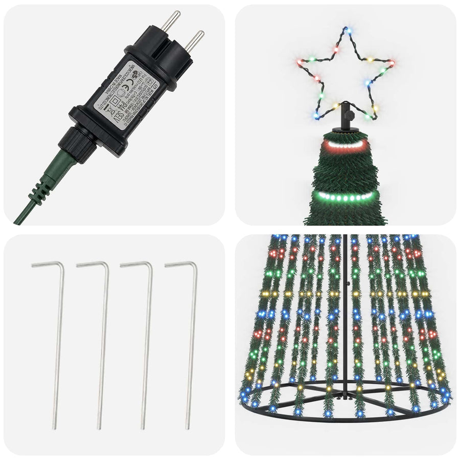 LED Christmas Tree 300 cm 668 LEDs Multicolour Steel Black