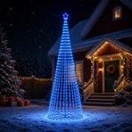 LED Christmas Tree 400 cm 1028 LEDs Blue Steel Black