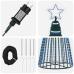 LED Christmas Tree 400 cm 1028 LEDs Blue Steel Black
