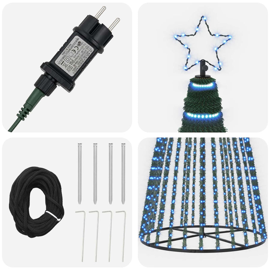 LED Christmas Tree 400 cm 1028 LEDs Blue Steel Black