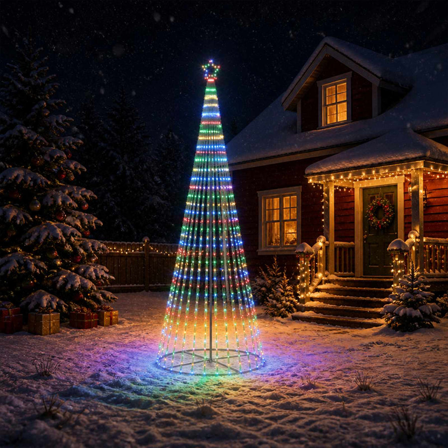 LED Christmas Tree 400 cm 1028 LEDs Multicolour Steel Black