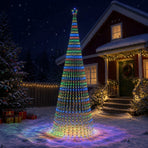 LED Christmas Tree 500 cm 1524 LEDs Multicolour Steel Black