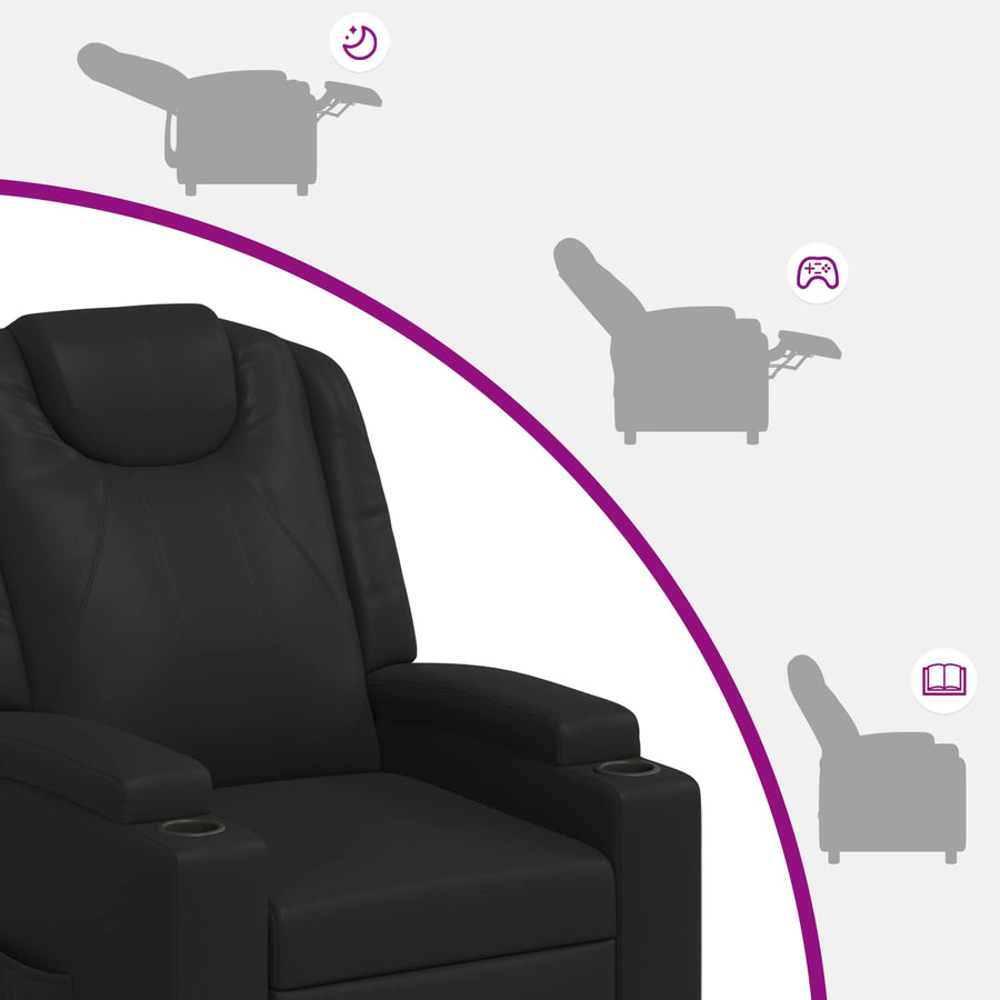 Recliner Chair Black 75 x 95 x 106 cm Fabric