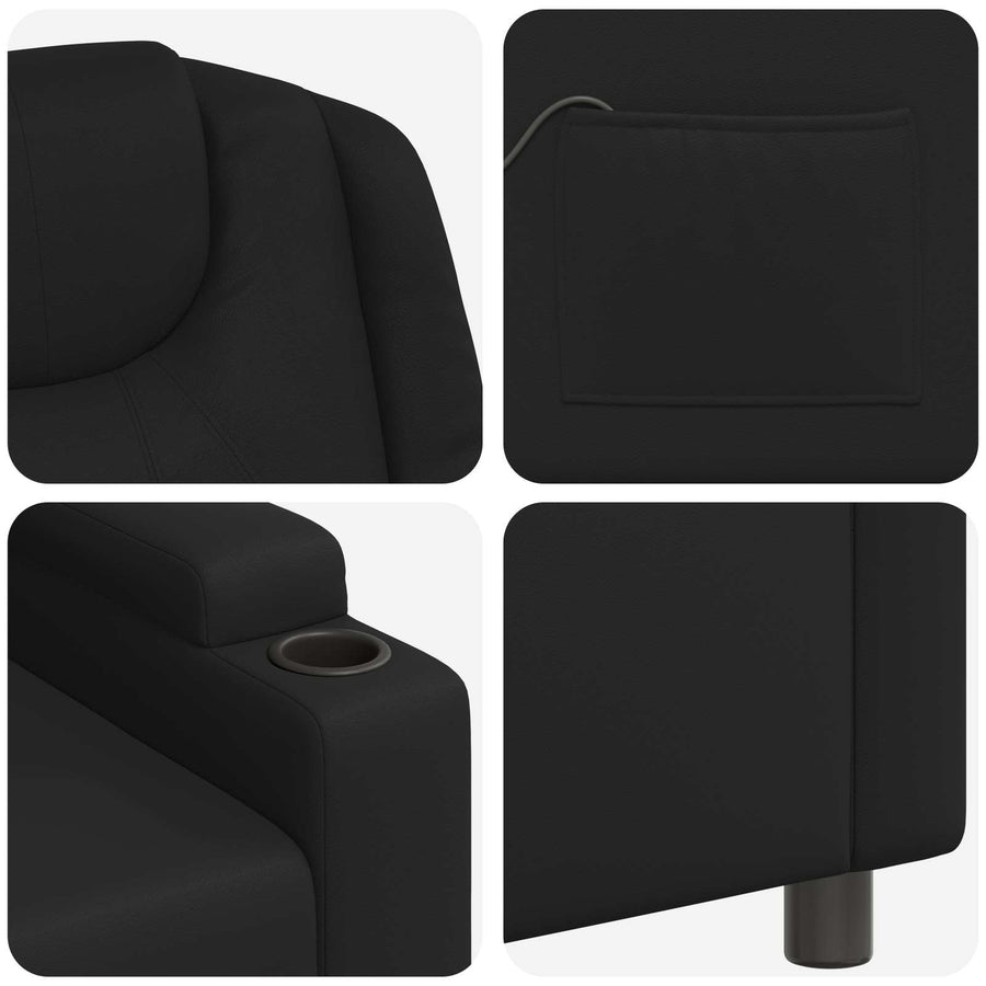 Recliner Massage Chair Black 75 x 95 x 106 cm Fabric