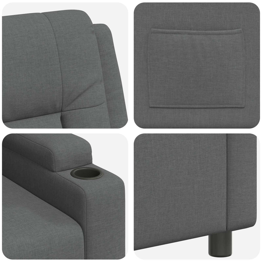 Recliner Chair Dark Grey 75 x 95 x 100 cm Fabric