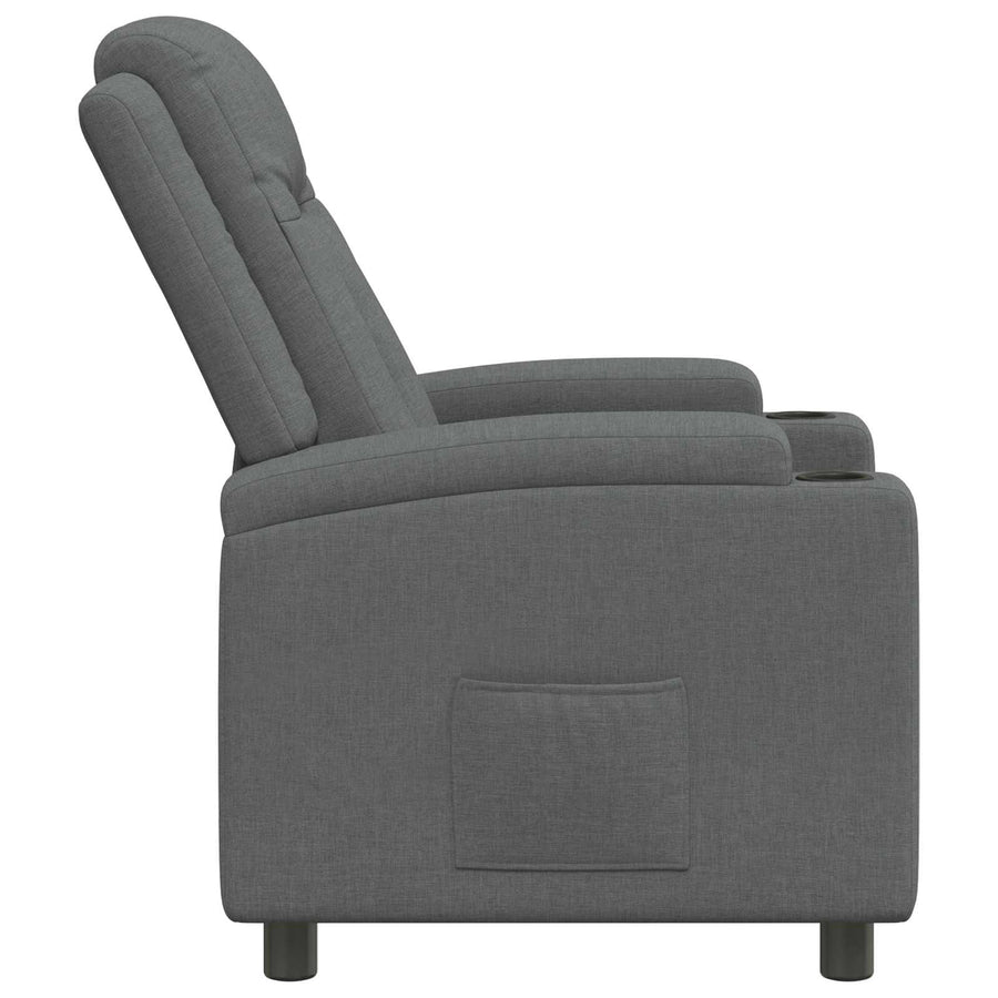 Recliner Chair Dark Grey 75 x 95 x 100 cm Fabric