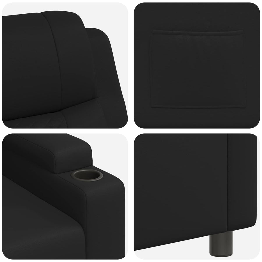 Recliner Chair Black 75 x 93 x 98 cm Fabric