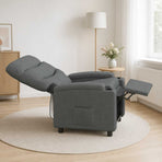 Recliner Chair Dark Grey 75 x 93 x 102 cm Fabric