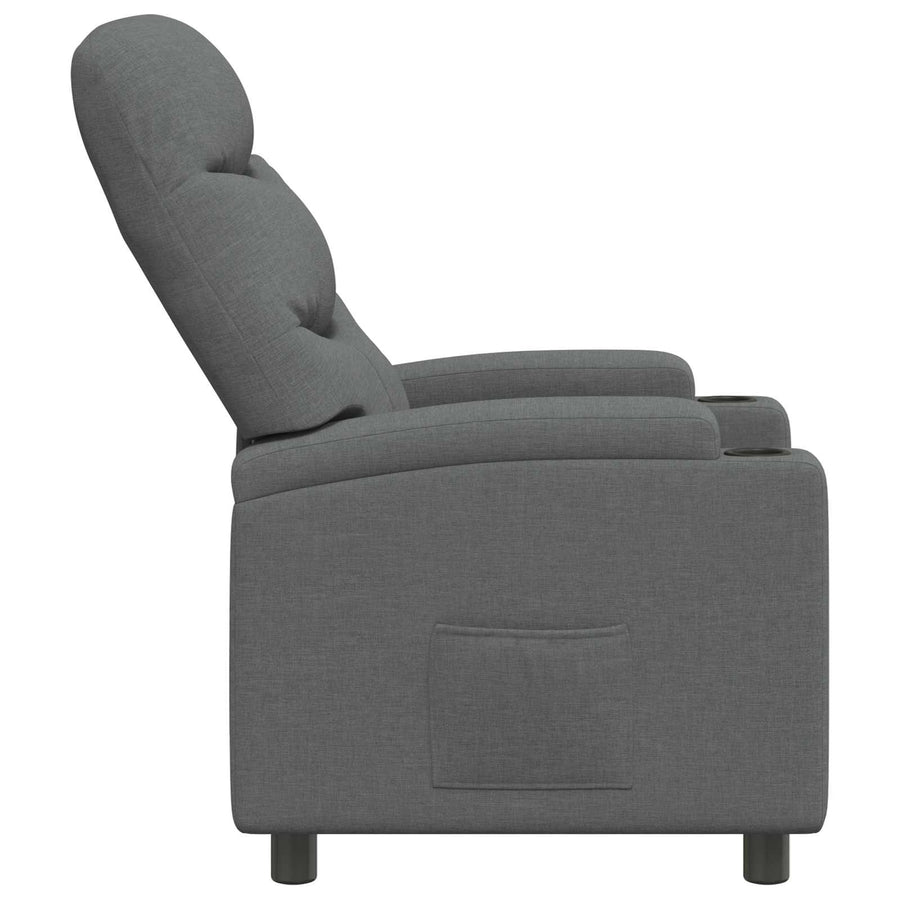 Recliner Chair Dark Grey 75 x 93 x 102 cm Fabric