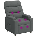 Recliner Massage Chair Dark Grey 75 x 93 x 102 cm Fabric