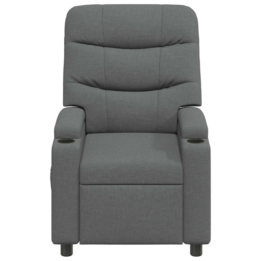 Recliner Massage Chair Dark Grey 75 x 93 x 102 cm Fabric