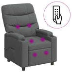 Recliner Massage Chair Dark Grey 75 x 93 x 102 cm Fabric