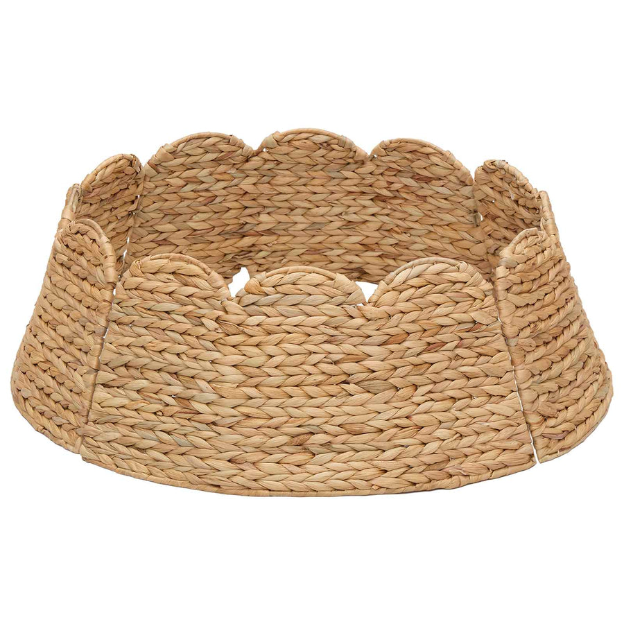 Christmas Tree Collar Round Natural Ø 60 x 22 cm Water hyacinth