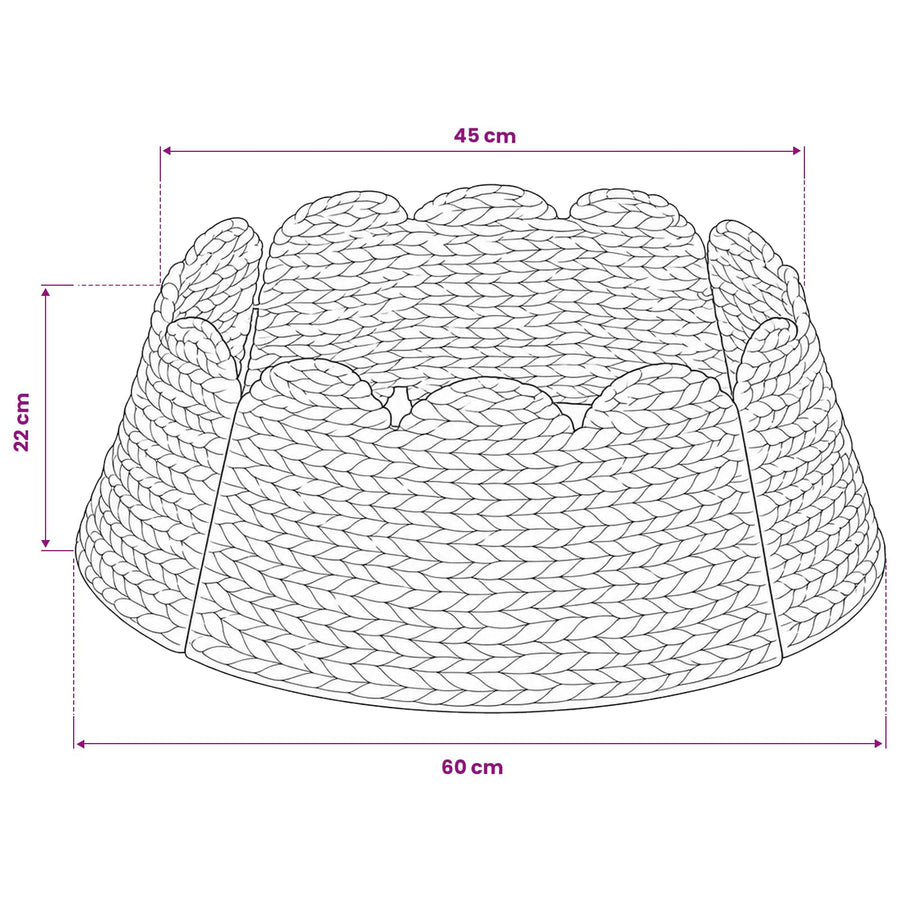 Christmas Tree Collar Round Natural Ø 60 x 22 cm Water hyacinth