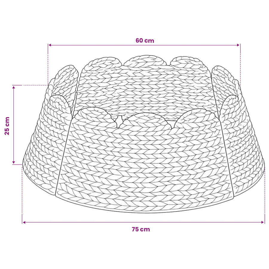 Christmas Tree Collar Round Natural Ø 75 x 25 cm Water hyacinth