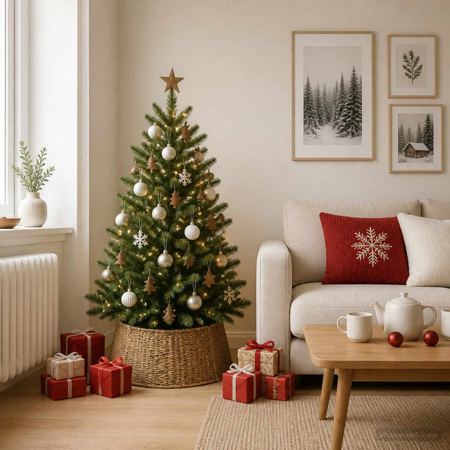 Christmas Tree Collar Round Natural Ø 45 x 22 cm Seagrass