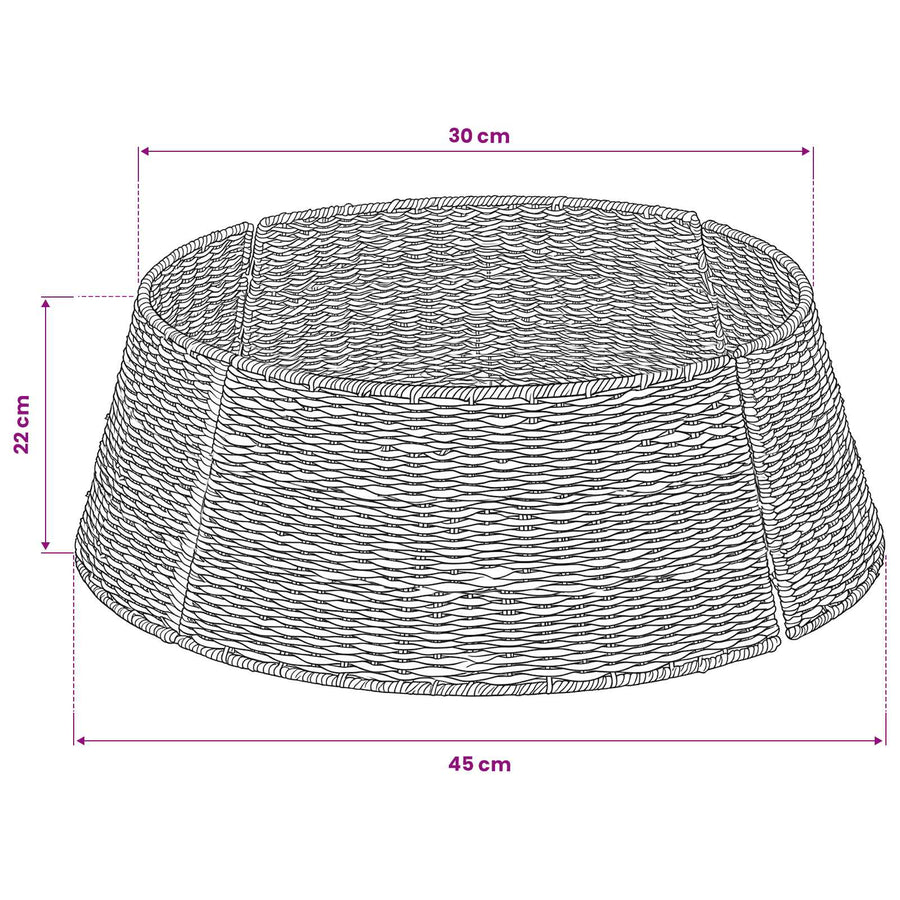 Christmas Tree Collar Round Natural Ø 45 x 22 cm Seagrass