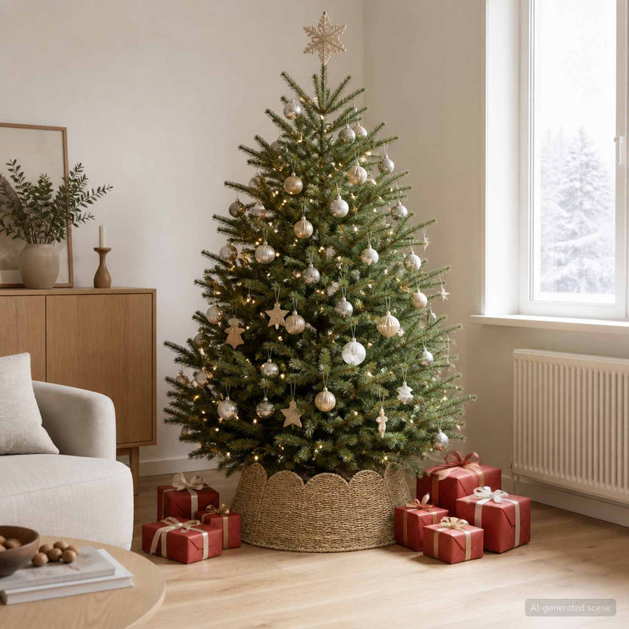Christmas Tree Collar Round Natural Ø 60 x 22 cm Seagrass