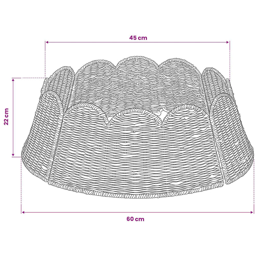 Christmas Tree Collar Round Natural Ø 60 x 22 cm Seagrass