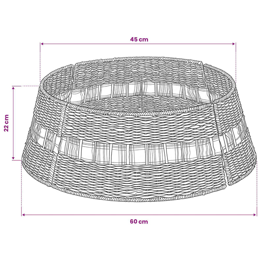 Christmas Tree Collar Round Natural Ø 60 x 22 cm Seagrass