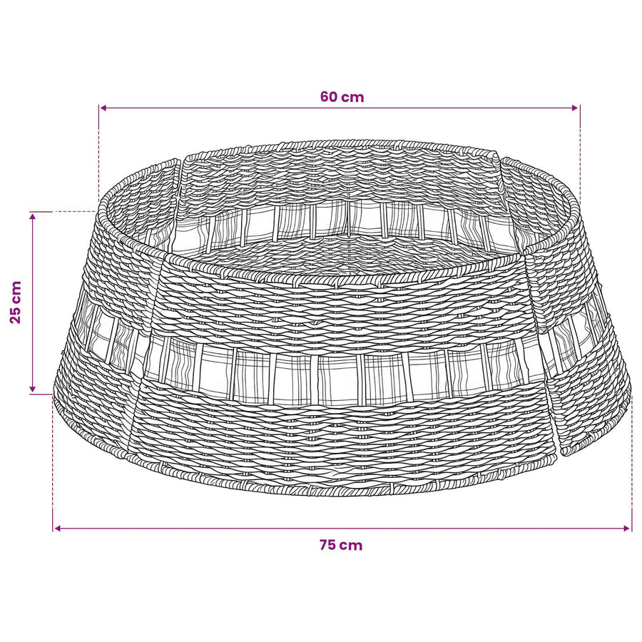 Christmas Tree Collar Round Natural Ø 75 x 25 cm Seagrass