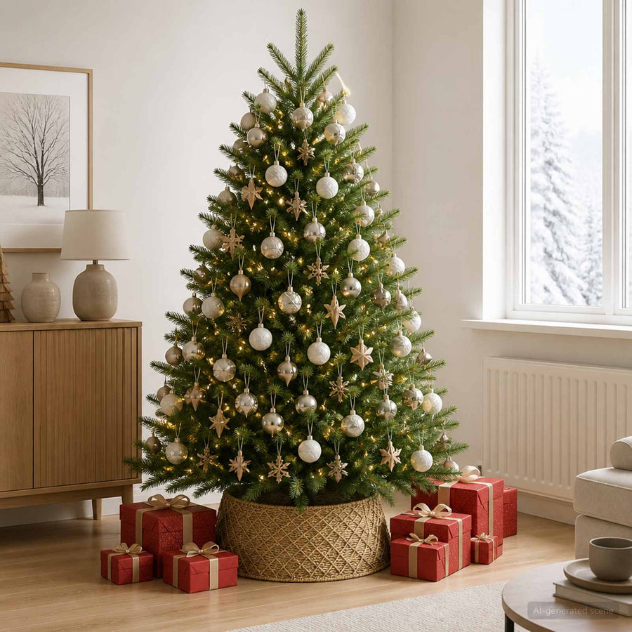 Christmas Tree Collar Round Natural Ø 60 x 22 cm Seagrass