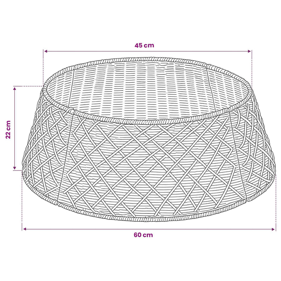 Christmas Tree Collar Round Natural Ø 60 x 22 cm Seagrass