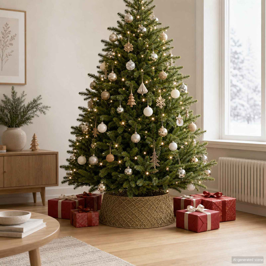 Christmas Tree Collar Round Natural Ø 75 x 25 cm Seagrass
