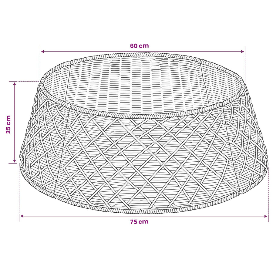 Christmas Tree Collar Round Natural Ø 75 x 25 cm Seagrass
