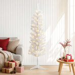 Artificial Slim Christmas Tree 150 cm 150 LEDs Warm White