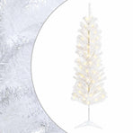 Artificial Slim Christmas Tree 150 cm 150 LEDs Warm White