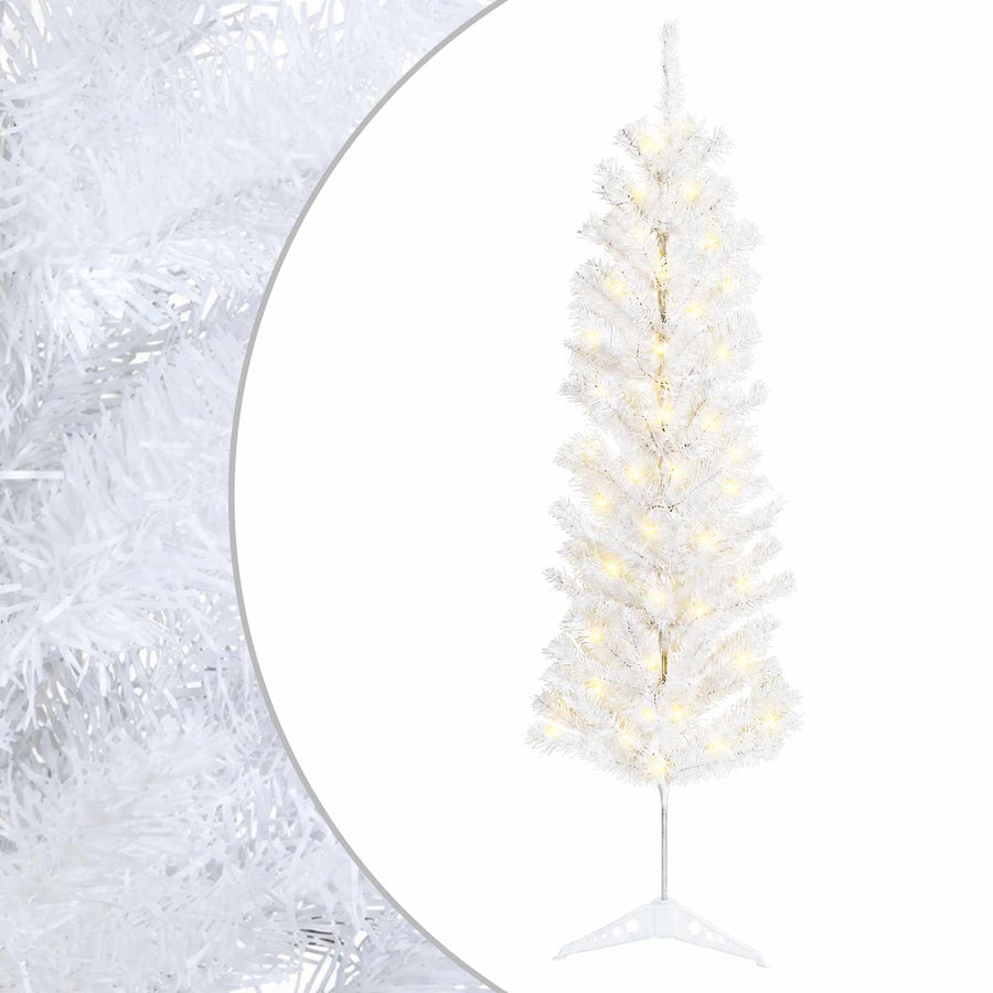 Artificial Slim Christmas Tree 150 cm 150 LEDs Warm White