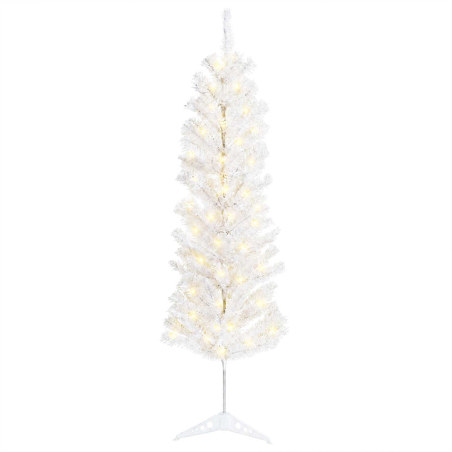Artificial Slim Christmas Tree 150 cm 150 LEDs Warm White