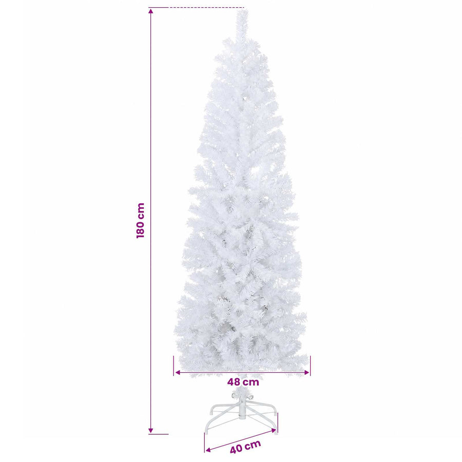 Artificial Slim Christmas Tree 180 cm 300 LEDs Warm White