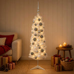 Artificial Slim Christmas Tree with Bauble 120 cm 150 LEDs