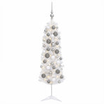 Artificial Slim Christmas Tree with Bauble 120 cm 150 LEDs