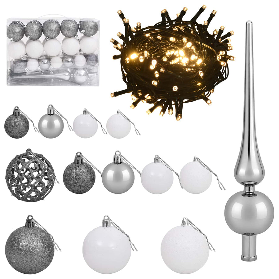 Artificial Slim Christmas Tree with Bauble 120 cm 150 LEDs