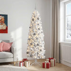 Artificial Slim Christmas Tree with Bauble 210 cm 300 LEDs