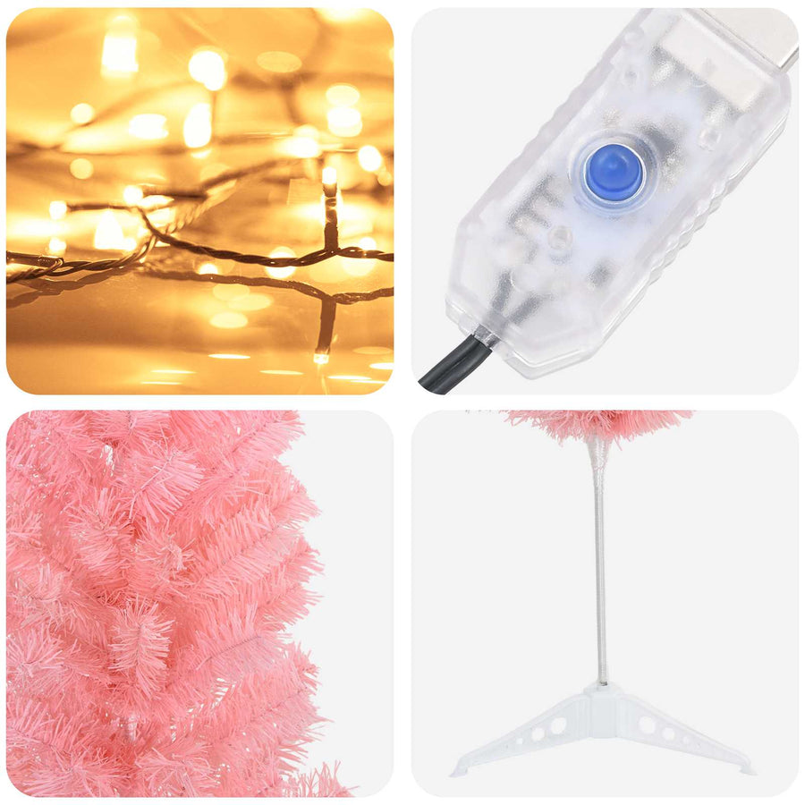 Artificial Slim Christmas Tree 120 cm 150 LEDs Warm White